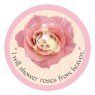 St. Therese of Lisieux with crucifix/roses sticker