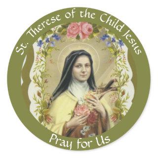 St. Therese of the Child Jesus Classic Round Sticker