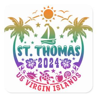 St. Thomas Bliss: Tropical U.S. Virgin Islands  Square Sticker