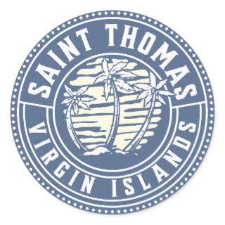St Thomas U.S. Virgin Islands Vacation Souvenir Classic Round Sticker