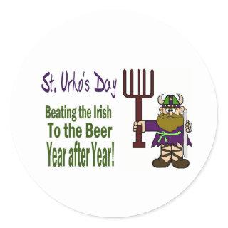 St. Urho's Day - Beating the Irish Stickers