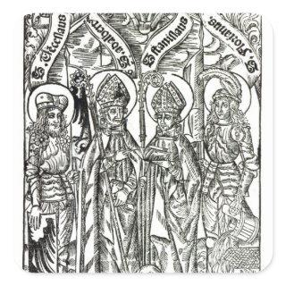 St. Wenceslaus, Adalbert,Stanislaus St. Florian Square Sticker