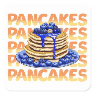 Stack of Blueberry Pancakes Square Sticker