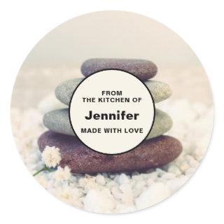 Stacked Stones Meditative Cairn Kitchen Classic Round Sticker
