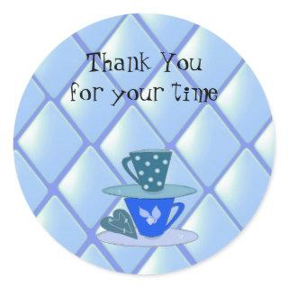 Stacking Teacups Classic Round Sticker