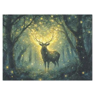 Stag in an Enchanted Forest Decoupage Tissue Paper