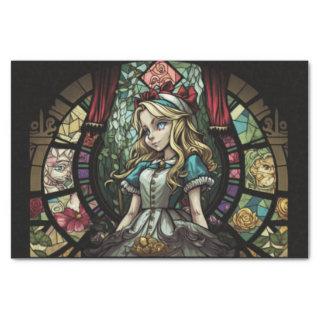 Stained Glass Alice in wonderland decoupage Tissue Paper