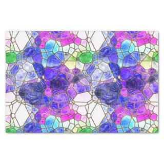 Stained Glass Blue Purple Green Decoupage Tissue Paper