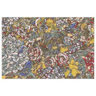 Stained Glass Botanical Floral Tissue Paper