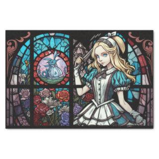 stained glass decoupage alice in wonderland tissue paper