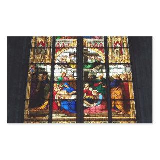 Stained-glass image rectangular sticker