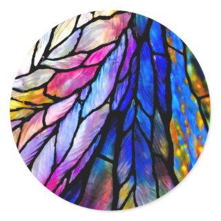 Stained Glass,  Tiffany Style, Classic Round Sticker