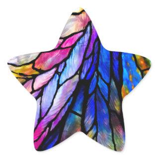 Stained Glass, Tiffany - Style,  Star Sticker