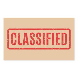 Stamped Classified Rectangular Sticker