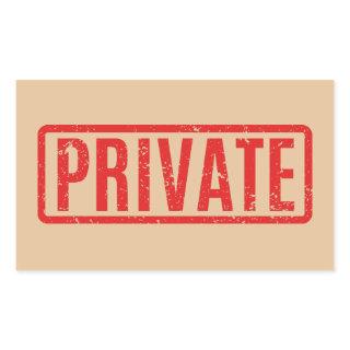 Stamped Private Rectangular Sticker