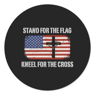 Stand For The Flag Kneel For The Cross Classic Round Sticker