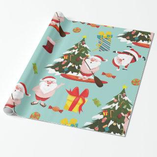 standup paddleboarding surfing santa christmas