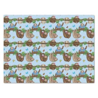 Stanley Sloth & friends blue tissue paper