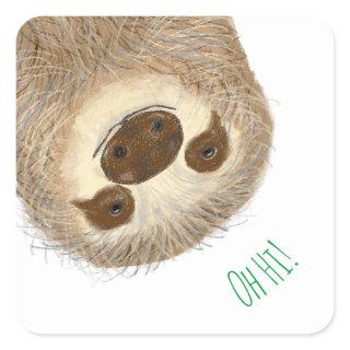 Stanley sloth personalized square stickers