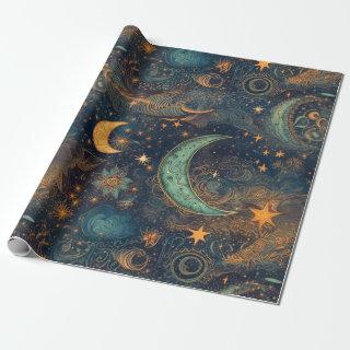 Star and Moon Winter Night Sky - Fantasy and Dream