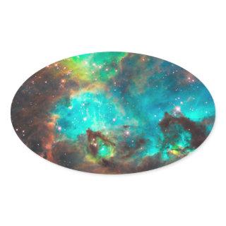 Star Cluster NGC 2074 Oval Sticker