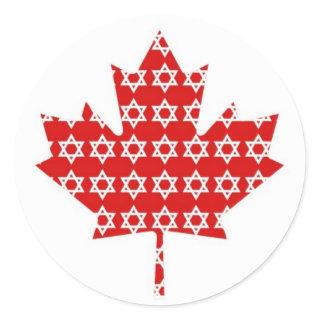 Star of David Maple Leaf Canadian Flag Ts, Gifts Classic Round Sticker
