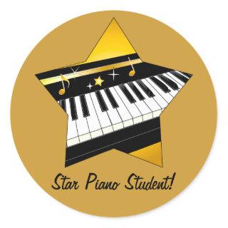 Star Piano Student Classic Round Sticker