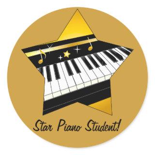 Star Piano Student Classic Round Sticker