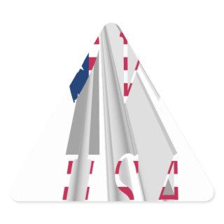 Star-Spangled Statement: Graphic I Love USA Design Triangle Sticker