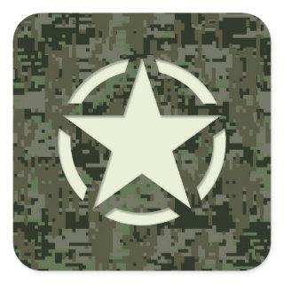 Star Stencil Digital Woodland Square Sticker