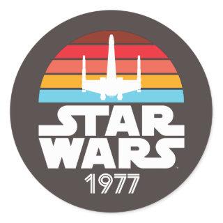 Star Wars 1977 X-Wing Retro Logo Classic Round Sticker