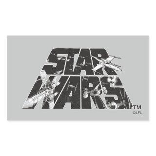 Star Wars Logo | X-Wing & TIE Fighter Battle Rectangular Sticker