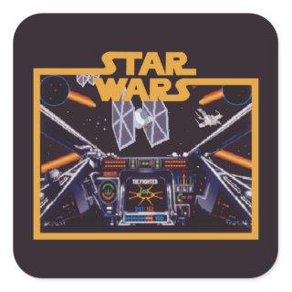 Star Wars: X-Wing Vs TIE Fighter Retro Video Game Square Sticker