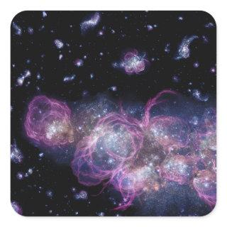 Starburst Stellar Fireworks Finale Outer Space Square Sticker