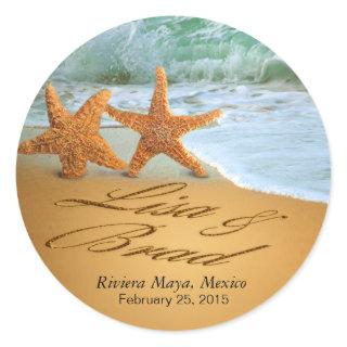 Starfish ASK ME TO DRAW NAMES IN SAND B4 U ORDER Classic Round Sticker