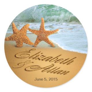 Starfish ASK ME TO DRAW NAMES IN SAND B4 U ORDER Classic Round Sticker