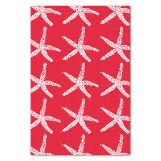 Starfish Pattern Beach Christmas Red White 2020 Tissue Paper
