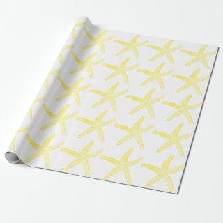 Starfish Pattern Beach Coastal Golden Yellow Cool