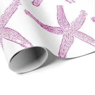 Starfish Pattern Beach Coastal Purple Pink Trendy