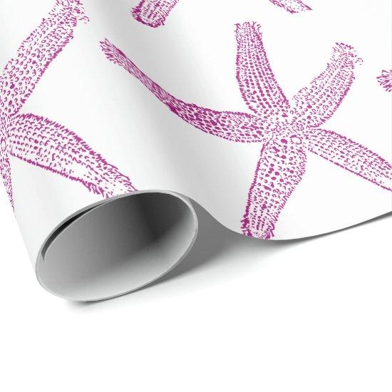 Starfish Pattern Beach Coastal Purple Pink Trendy