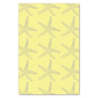 Starfish Pattern Beach Coastal Yellow Custom Color Tissue Paper
