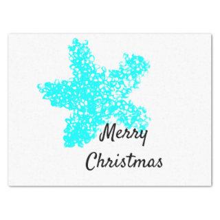 Starfish Patterns Teal Aqua White Merry Christmas Tissue Paper