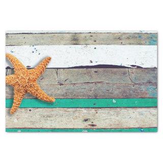 Starfish Rustic Beach Board Nautical Tissue Paper