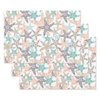 Starfish Seamless Pattern  Set