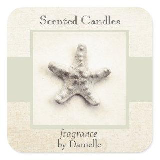 Starfish tranquil sea home made candle label