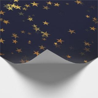 Starry Night Blue Navy Forest Gold Confetti