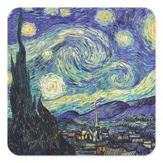 Starry Night by van Gogh Square Sticker