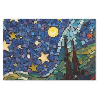 Starry Night Mosaic Decoupage Crafting Tissue Paper