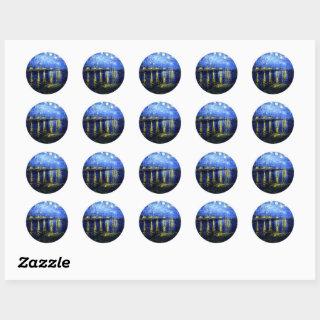Starry Night over the Rhone by van Gogh Classic Round Sticker