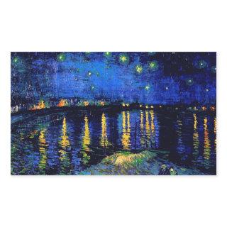 Starry Night Over the Rhone Van Gogh Fine Art Rectangular Sticker